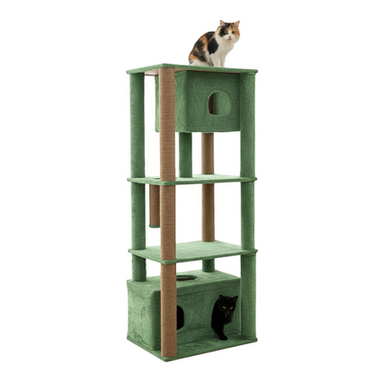 Furrlovers Large Multilevel Cat Tree Tower with Scratching Posts & Condo (Green)