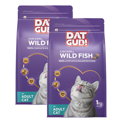 DatGud Chicken & Wild Fish Adult Cat Dry Food (Buy 1 Get 1 Free)