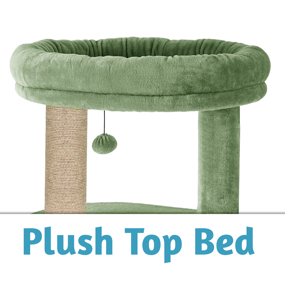 Furrlovers Multi Level Plush Cat Tree with Condo & Sisal Scratching Posts (Green)