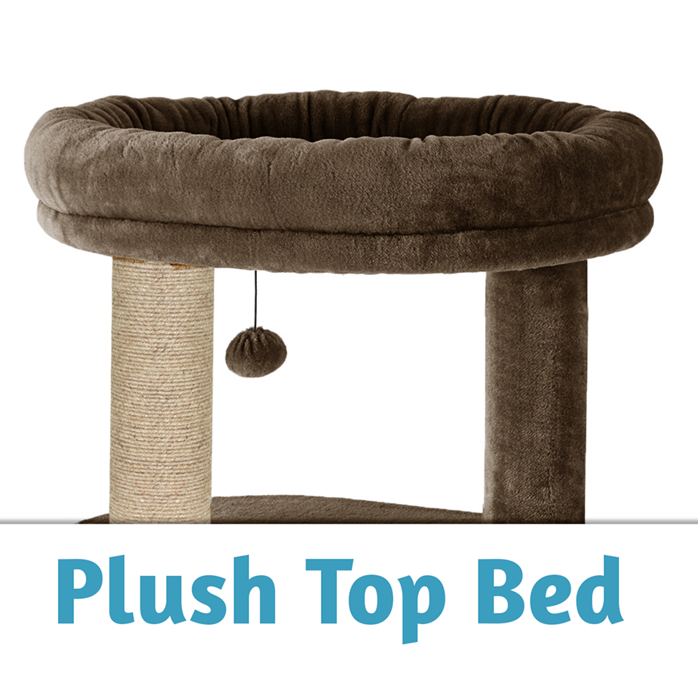 Furrlovers Multi Level Plush Cat Tree with Condo & Sisal Scratching Posts (Brown)