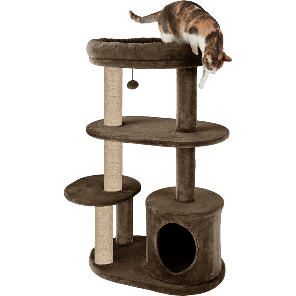 Furrlovers Multi Level Plush Cat Tree with Condo & Sisal Scratching Posts (Brown)
