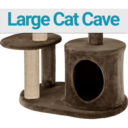 Furrlovers Multi Level Plush Cat Tree with Condo & Sisal Scratching Posts (Brown)