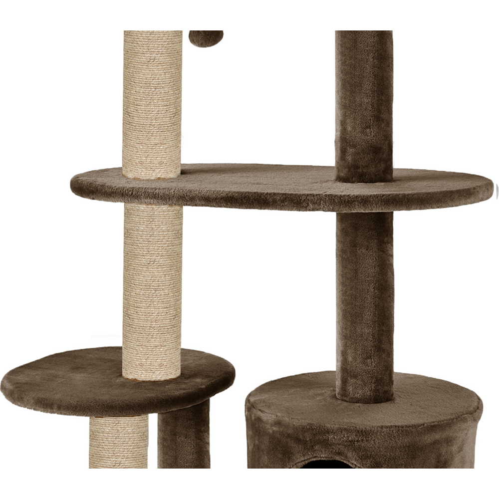 Furrlovers Multi Level Plush Cat Tree with Condo & Sisal Scratching Posts (Brown)