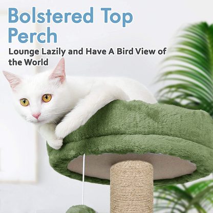 Furrlovers Multi Storey Cat Tree with Hammock, Condo & Scratching Posts (Green)