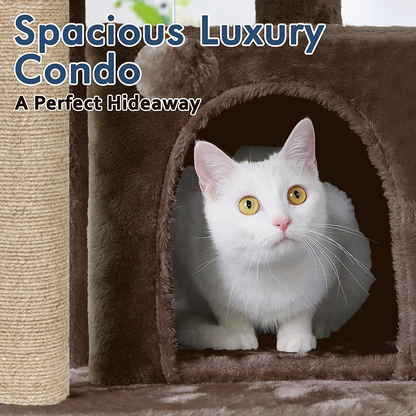 Furrlovers Multi Storey Cat Tree with Hammock, Condo & Scratching Posts (Brown)