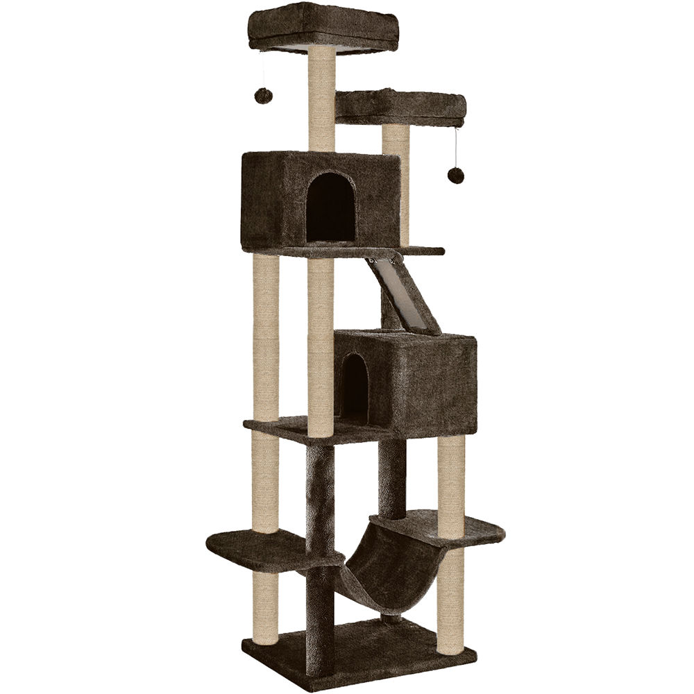 Furrlovers Multi Storey Cat Tree with Hammock, Condo & Sisal Scratching Posts (Brown)