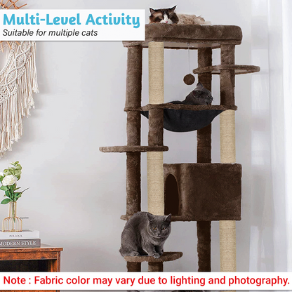 Furrlovers Multilevel Cat Climbing Tower with Top Bed and Multiple Seats (Green)