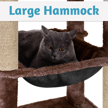 Furrlovers Multilevel Cat Climbing Tower with Top Bed and Multiple Seats (Brown)