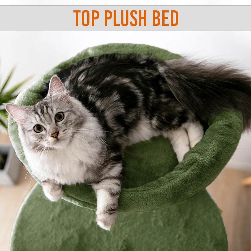 Furrlovers Multi Level Cat Tree Tower with Scratching Posts, Hammock & Condo (Green)