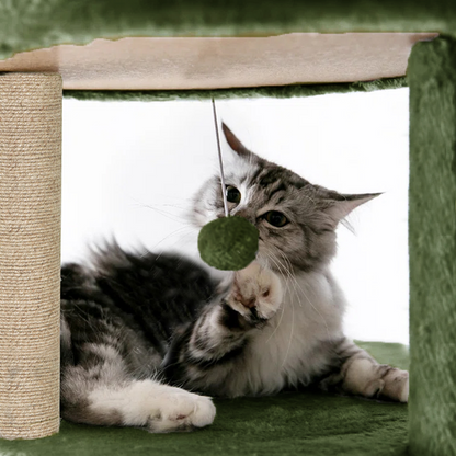 Furrlovers Multi Level Cat Tree Tower with Scratching Posts, Hammock & Condo (Green)