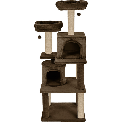 Furrlovers Multilevel Cat Tree with Condo, Perches & Jute Rope Scratching Posts (Brown)