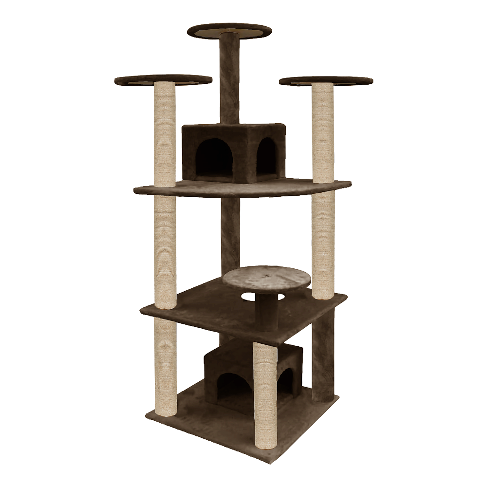 Furrlovers Multilevel Cat Tree with Condo & Jute Rope Scratching Posts (Brown)