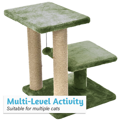Furrlovers Multiple Level Activity Tower with Scratching Posts for Cats (Green)