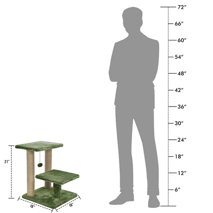 Furrlovers Multiple Level Activity Tower with Scratching Posts for Cats (Green)