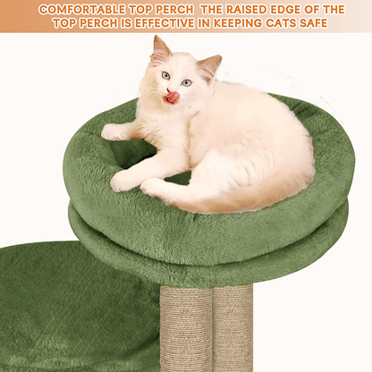Furrlovers Tree with Condo & Elevated Perch for Cats (Green)