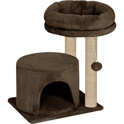 Furrlovers Tree with Condo & Elevated Perch for Cats (Brown)