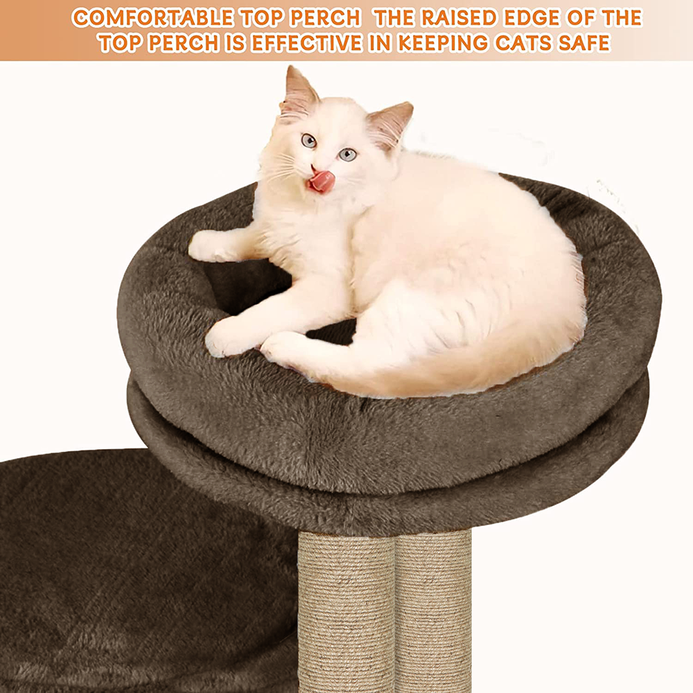Furrlovers Tree with Condo & Elevated Perch for Cats (Brown)
