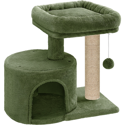 Furrlovers Tree with Scratching Post Condo and Toy Ball for Cats (Green)