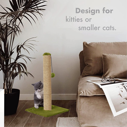 Furrlovers Cat & Kitten Scratching Post Tree with Hammock, Toy & Jute Rope (Green)
