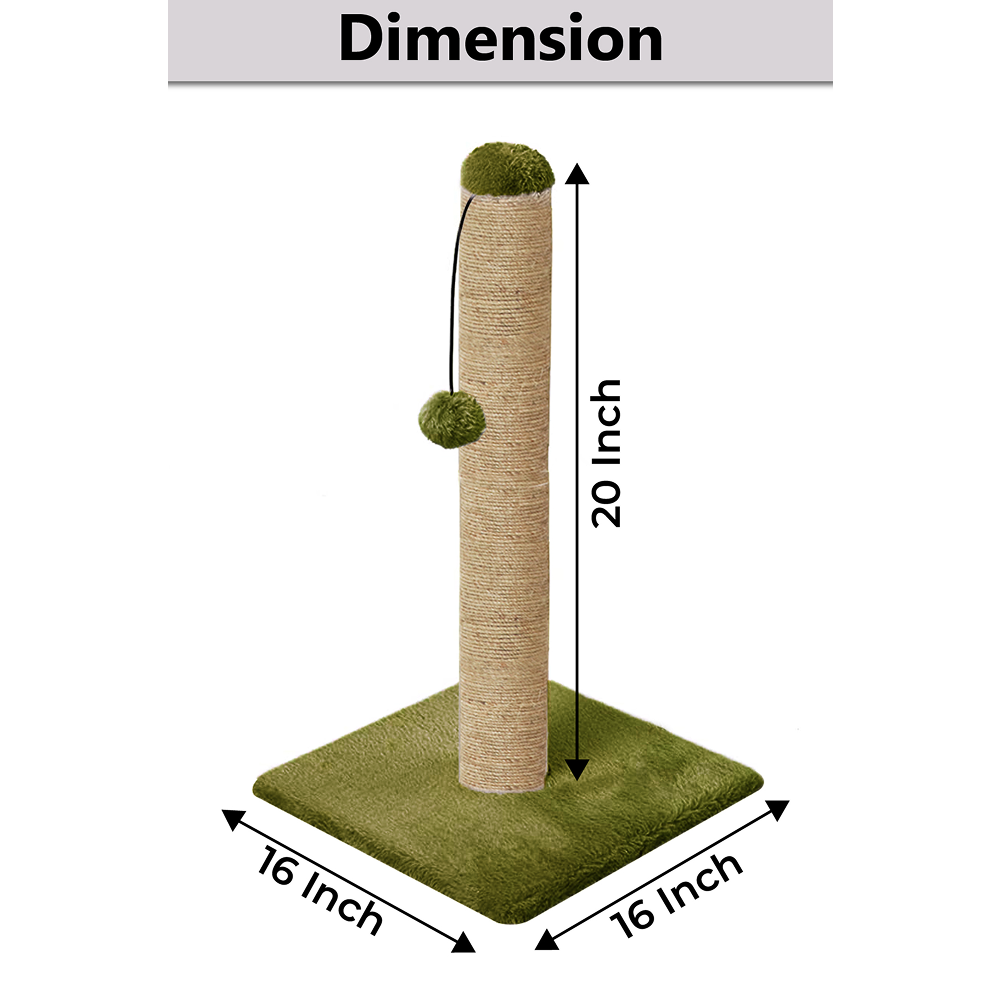 Furrlovers Cat & Kitten Scratching Post Tree with Hammock, Toy & Jute Rope (Green)