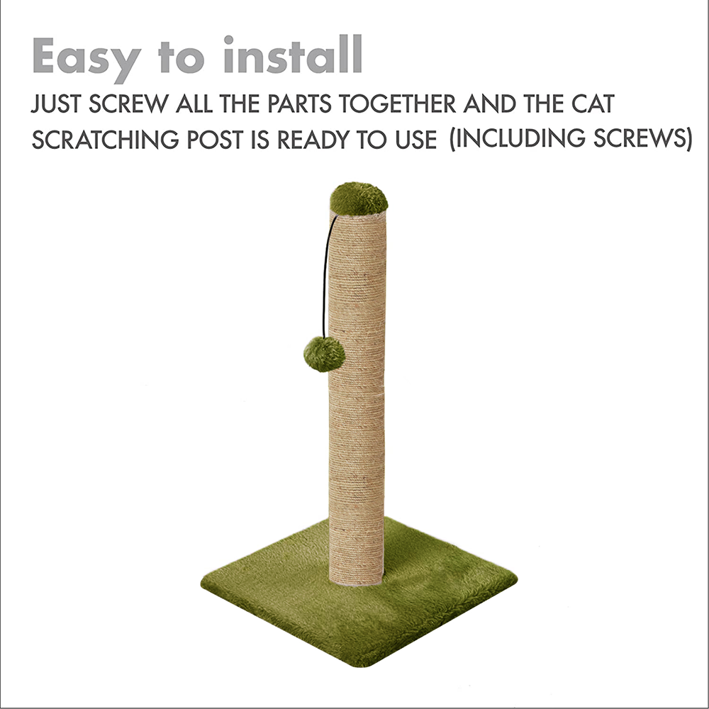 Furrlovers Cat & Kitten Scratching Post Tree with Hammock, Toy & Jute Rope (Green)