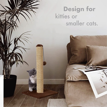 Furrlovers Cat & Kitten Scratching Post Tree with Hammock, Toy & Jute Rope (Brown)