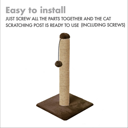 Furrlovers Cat & Kitten Scratching Post Tree with Hammock, Toy & Jute Rope (Brown)