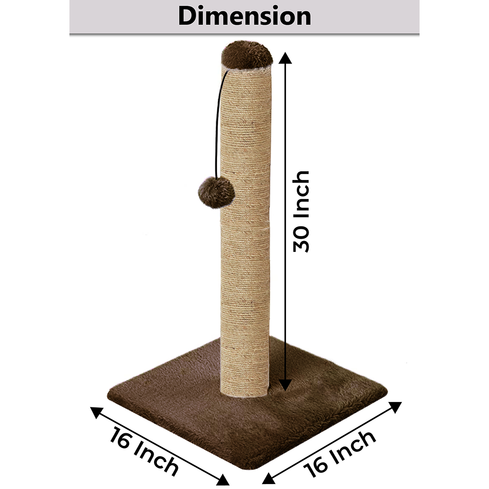 Furrlovers Cat & Kitten Scratching Post Tree with Hammock, Toy & Jute Rope (Brown)