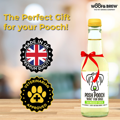 Woof & Brew Posh Pooch Tailwagger Creek Non Alcoholic White Wine for Dogs