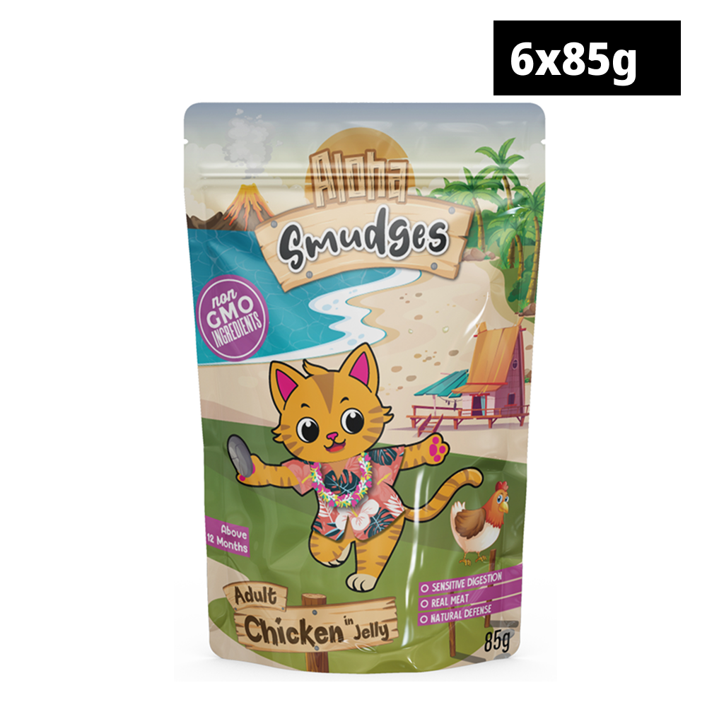 Aloha Smudges Ocean Fish and Salmon in Jelly Adult Cat Wet Food