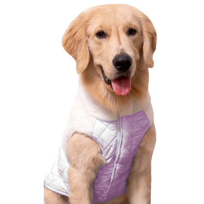 Pets Way Reversible Cozy Quilt Fur Winter Jacket for Dogs (Lavender)
