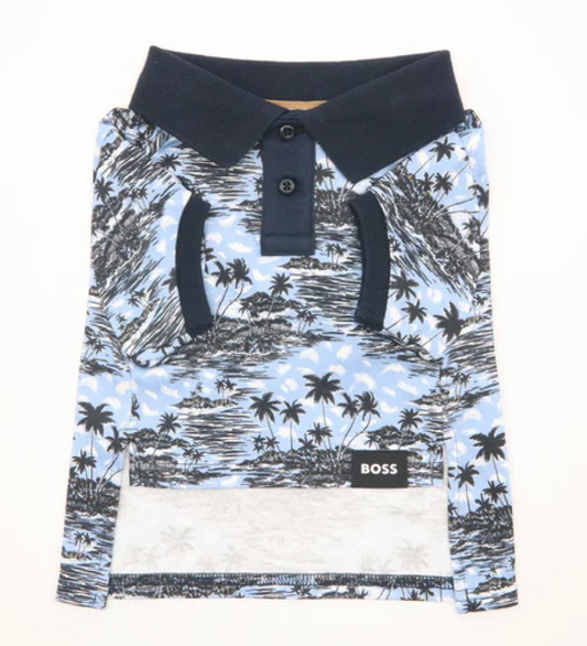 Boss Polo Tshirt for Dogs (Blue Palm)