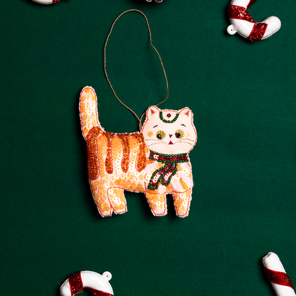 Furry Tales Billo Under the Mistletoe Cat Handcrafted Charm