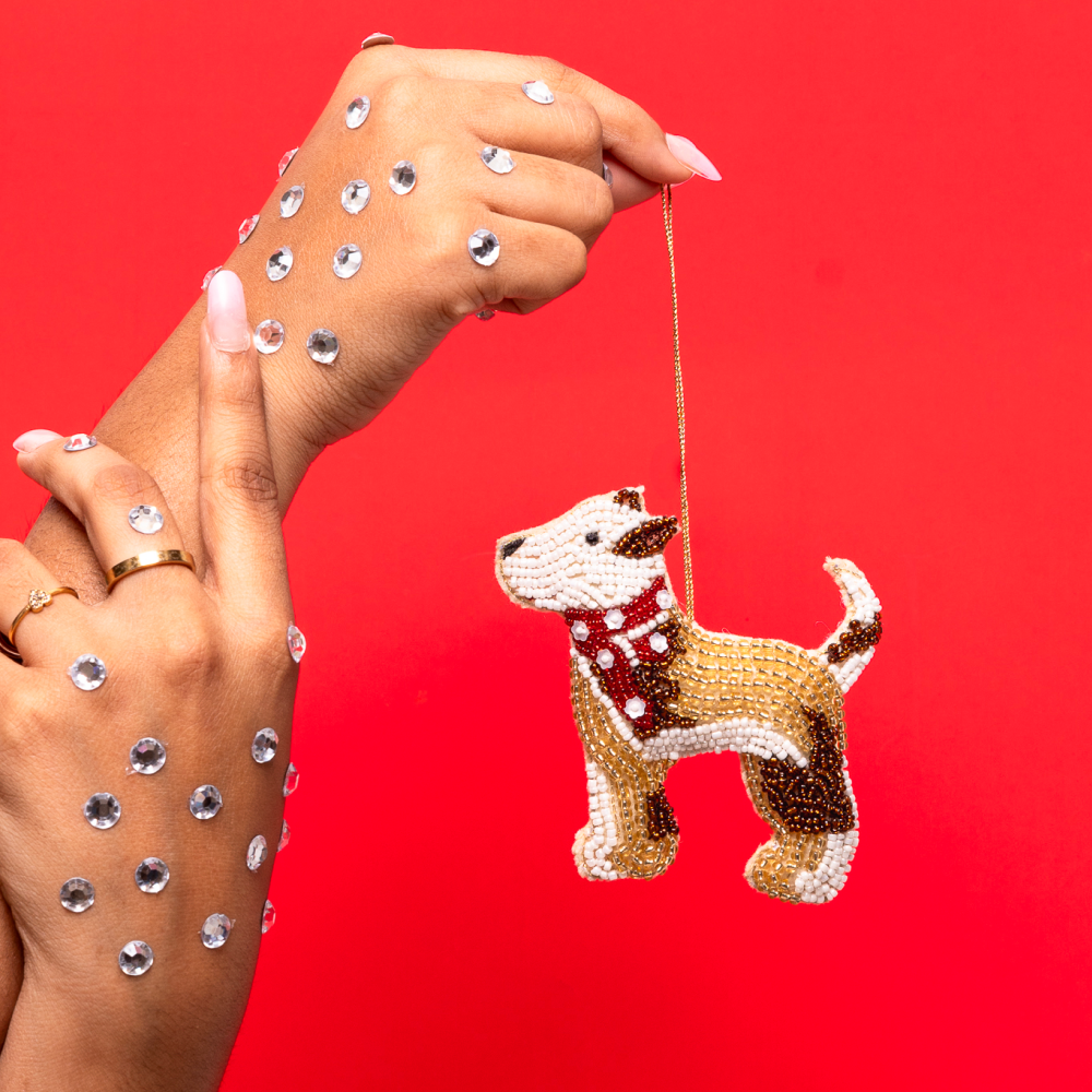 Furry Tales Rowdy Off to Party Indie Dog Handcrafted Charm