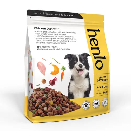 Henlo Baked Chicken & Vegetable Dry Food for Adult Dogs and Post Card Combo