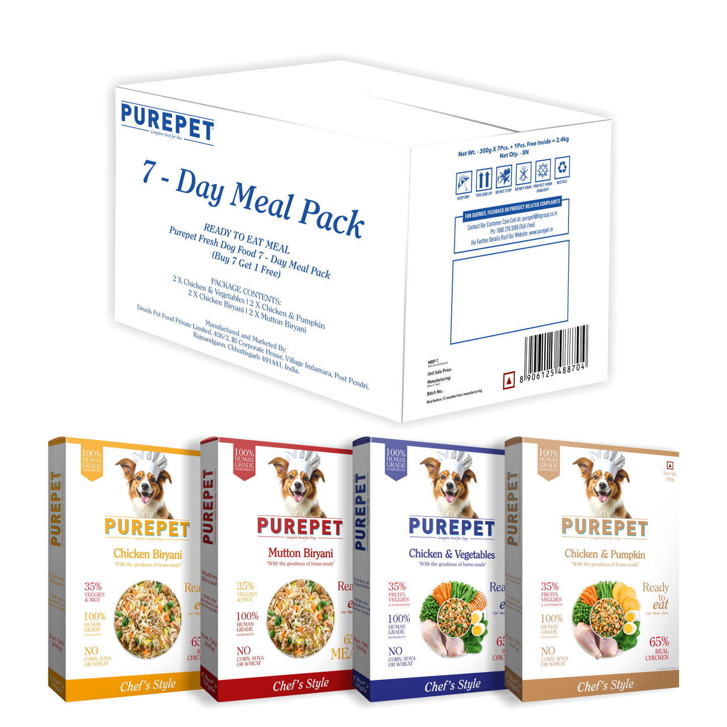Active Weekly Combo Packof 4 Biryani Fresh Food For Dogs (Buy 1 Get 1)