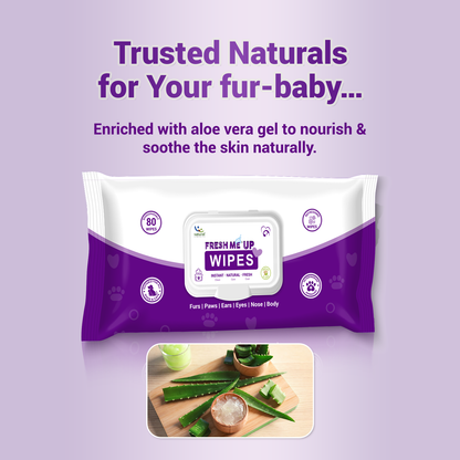 Natural Remedies Fresh Me Up Aloe Vera Wipes for Dogs & Cats