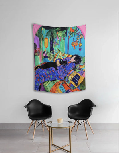 EverythingBoho Cat Mom Wall Art Tapestry Wall Art