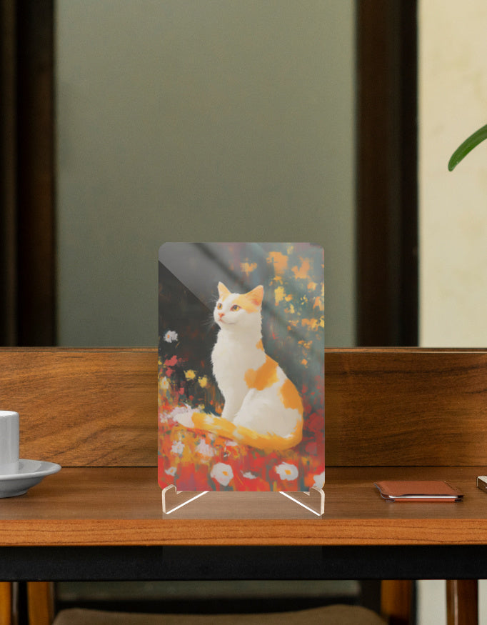 EverythingBoho Cat Acrylic Display Stand (White)