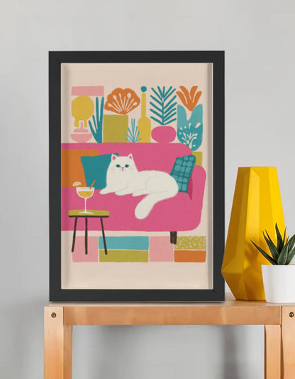 EverythingBoho The Cool Persian Cat Wall Art (Black)