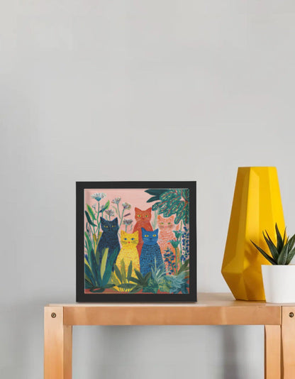 EverythingBoho Gangster Cats Wall Art (Black)