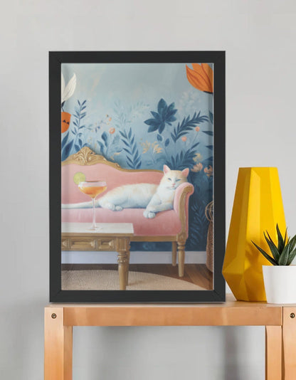 EverythingBoho Persian Queen Cat Wall Art (Black)