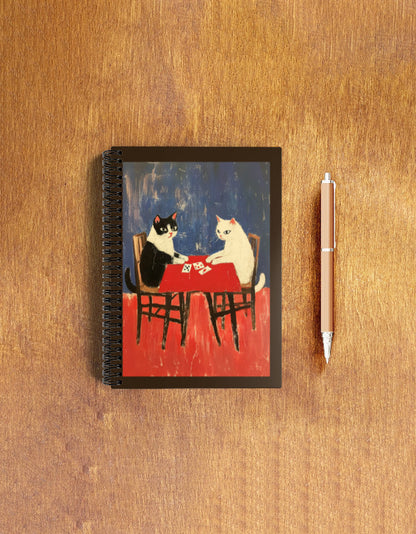 EverythingBoho Cats Playing Cards A5 Notebook