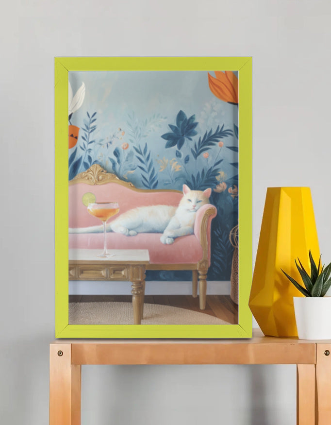 EverythingBoho Persian Queen Cat Wall Art (Bottle Green)