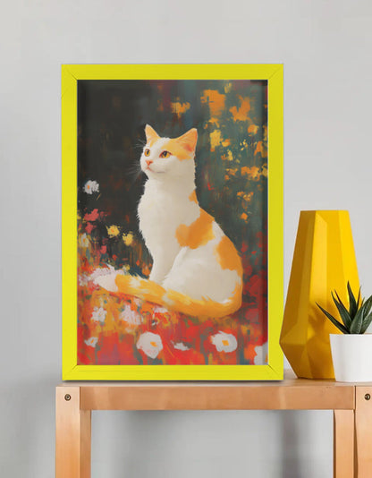 EverythingBoho The Farsighted Cat Wall Art (Yellow)