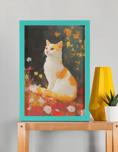 EverythingBoho The Farsighted Cat Wall Art (Bottle Green)