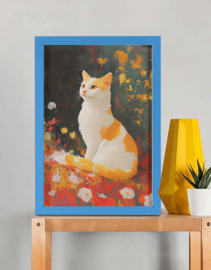 EverythingBoho The Farsighted Cat Wall Art (Royal Blue)