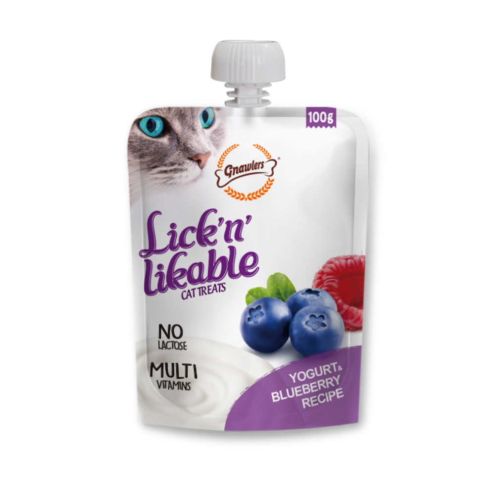 Gnawlers Yogurt, Blueberry, Salmon, Cranberry Combo Lick Treats Cat