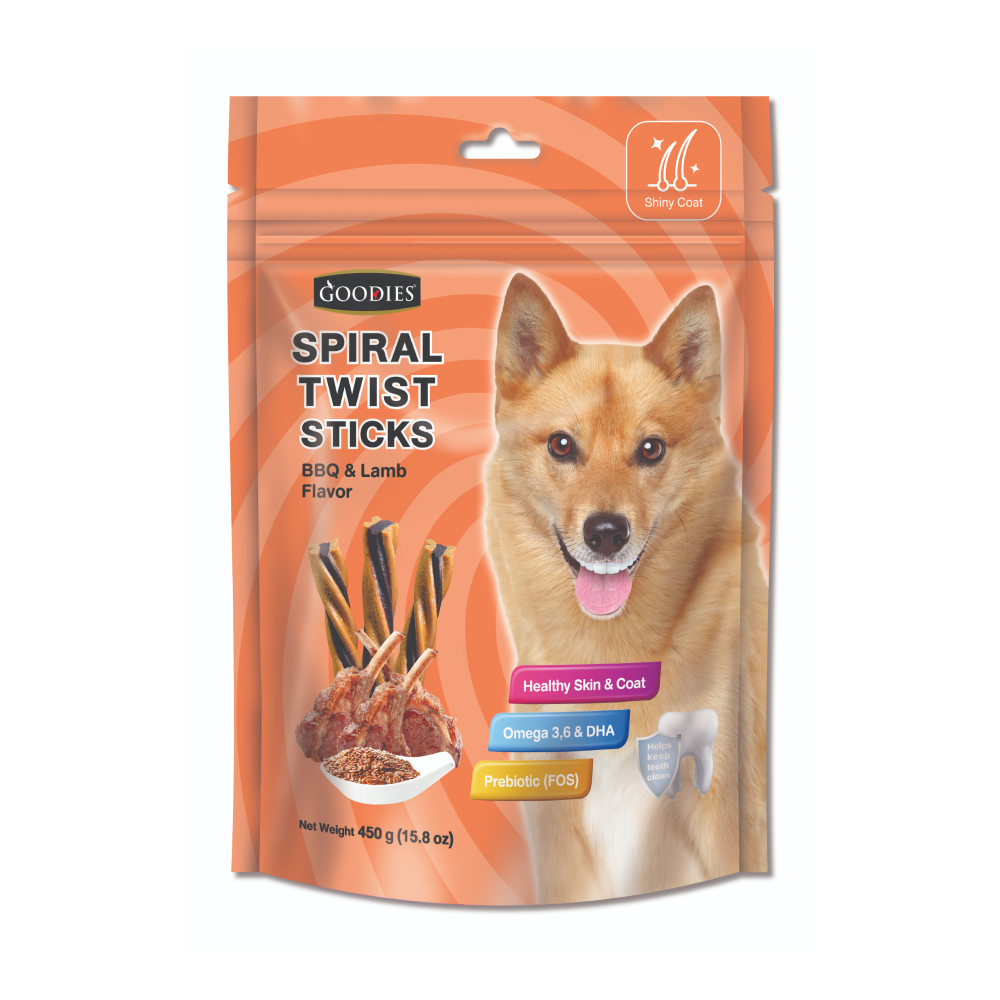 Goodies BBQ & Lamb Spiral Twist Stick Dog Treats (Limited Stocks)