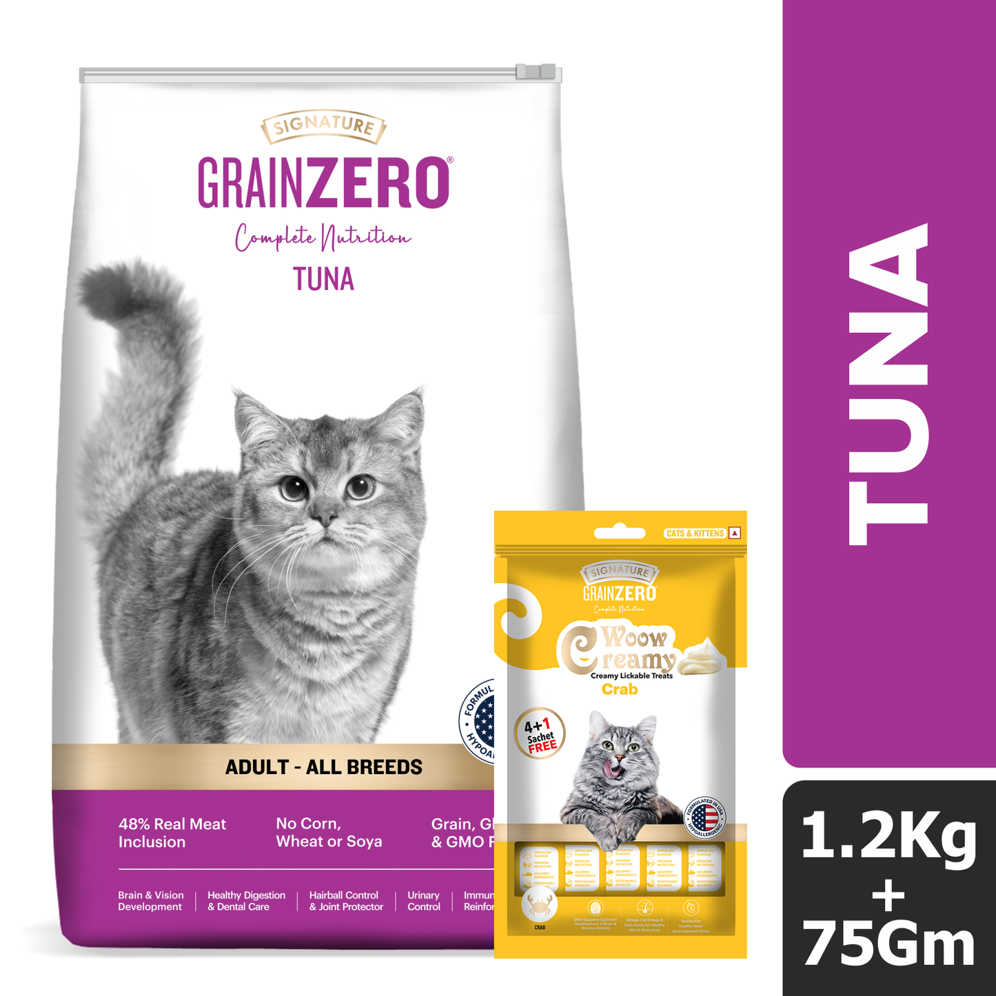 Signature Tuna, Chicken, Vegetable, Mackerel Combo Dry Food Cat